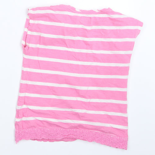 F&F Girls Pink Striped  Basic T-Shirt Size 8-9 Years