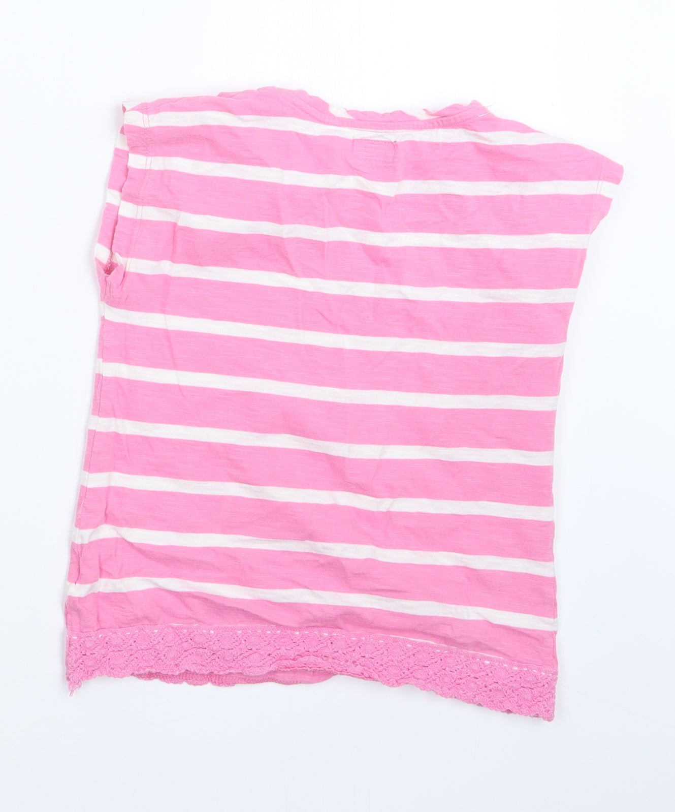 F&F Girls Pink Striped  Basic T-Shirt Size 8-9 Years