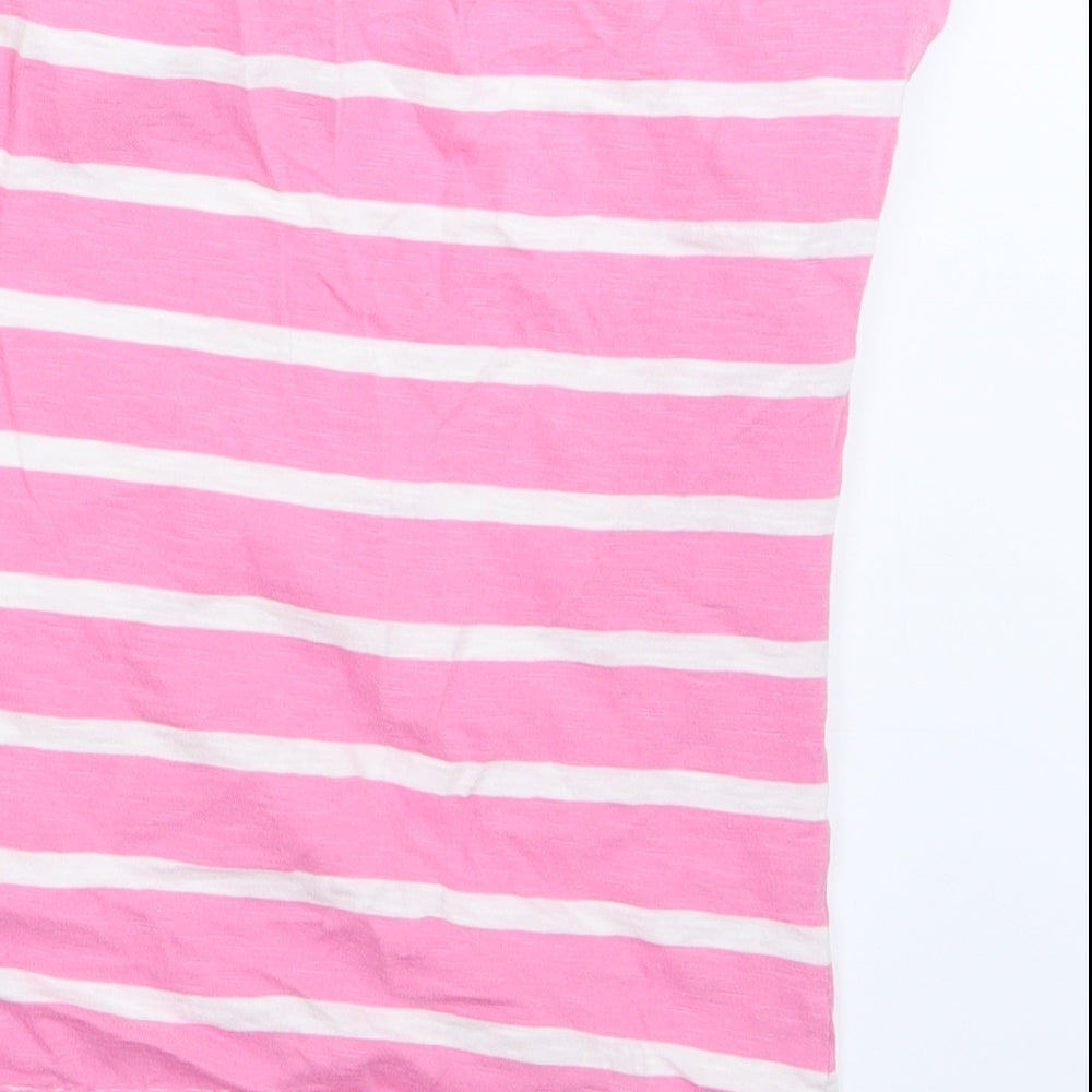 F&F Girls Pink Striped  Basic T-Shirt Size 8-9 Years