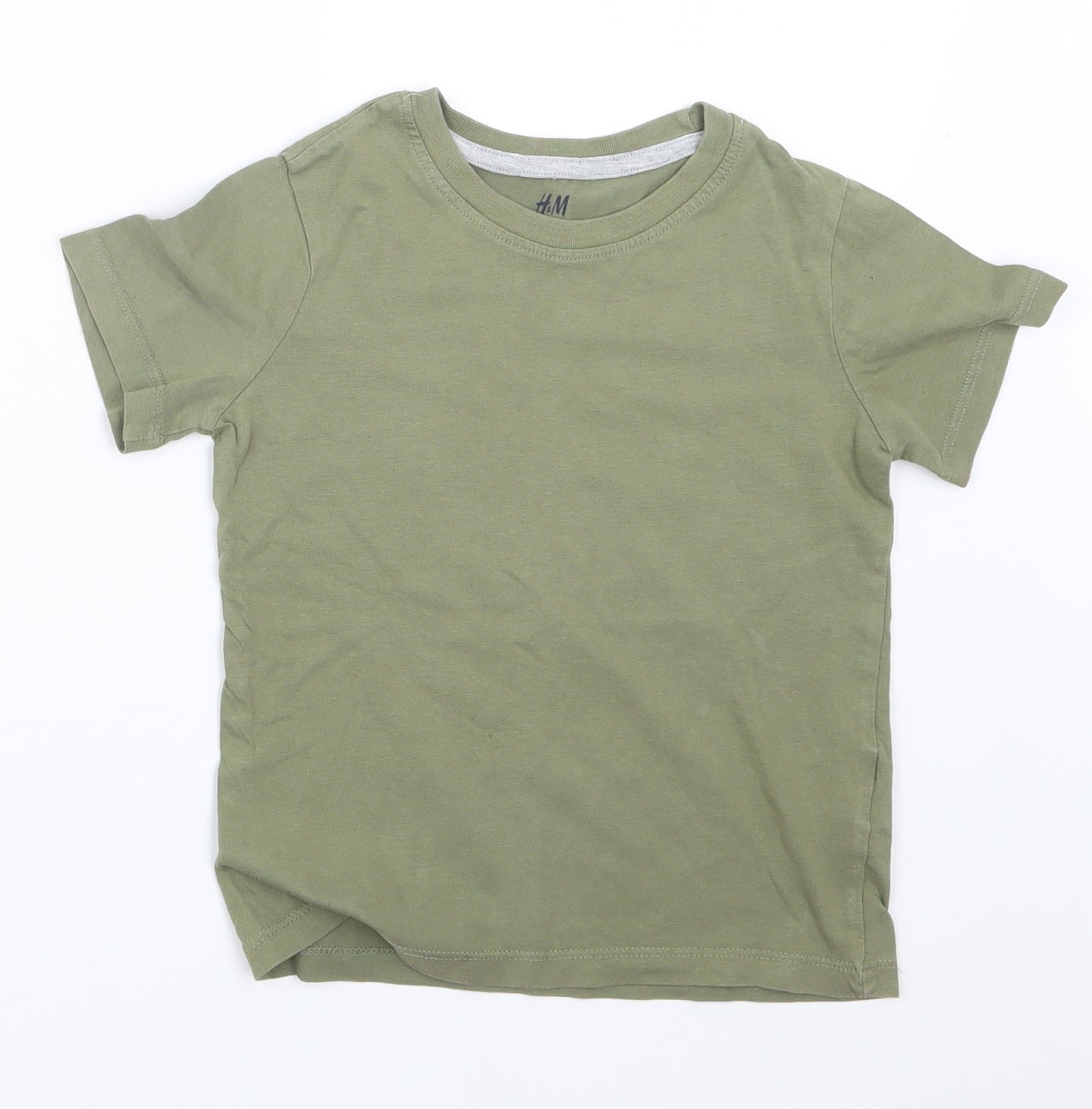 H&M Boys Green   Basic T-Shirt Size 3-4 Years