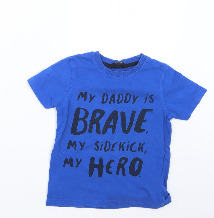 George Boys Blue Basic T-Shirt Size 3-4 Years