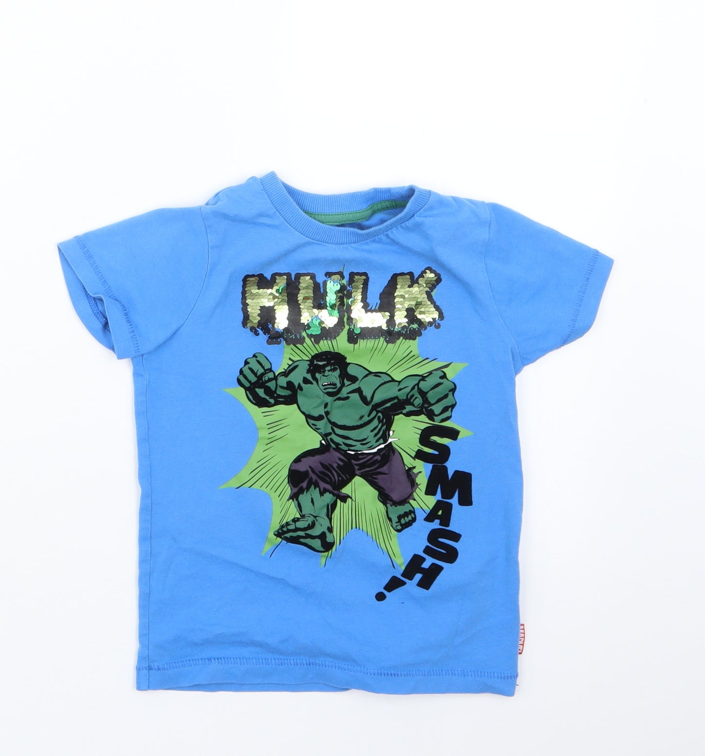 Marks and Spencer Boys Blue   Basic T-Shirt Size 3-4 Years  - The Hulk