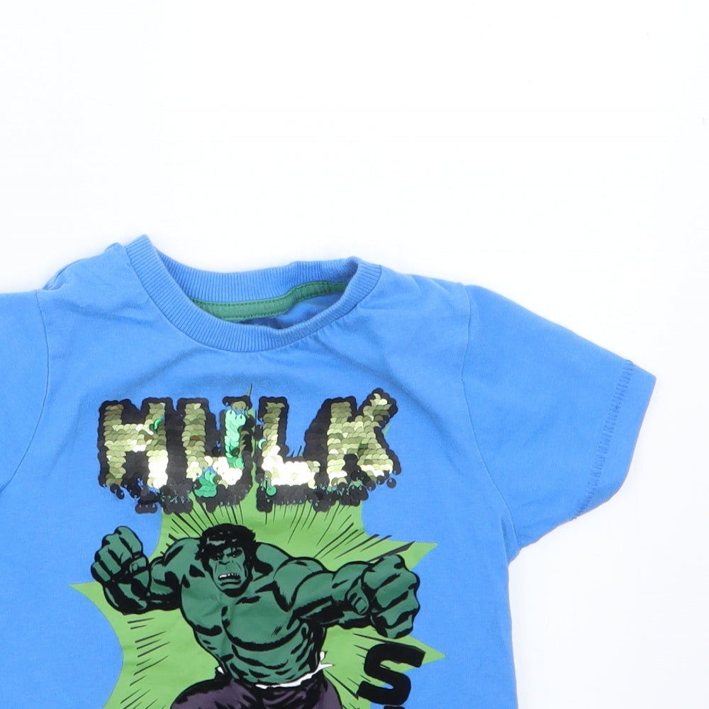 Marks and Spencer Boys Blue   Basic T-Shirt Size 3-4 Years  - The Hulk
