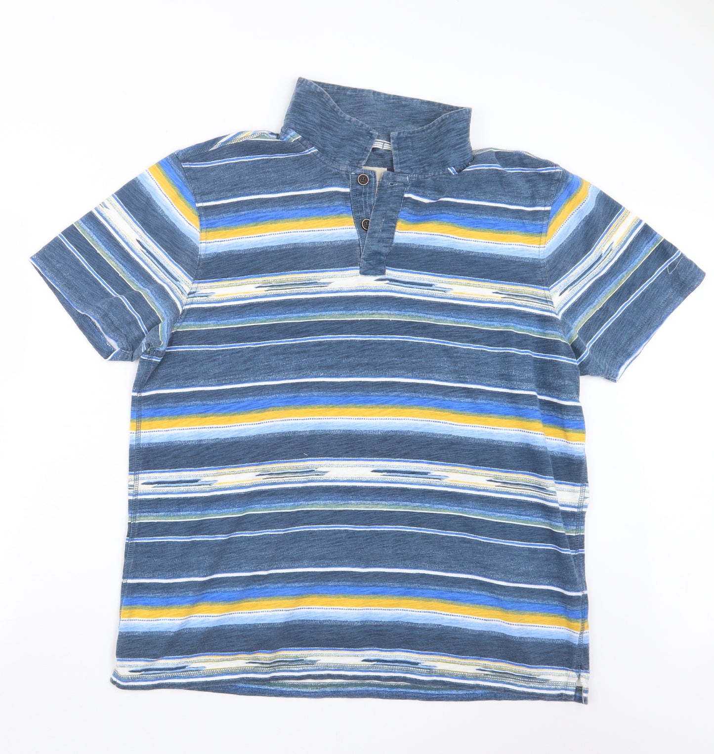 Mantaray Mens Blue Striped   Polo Size L