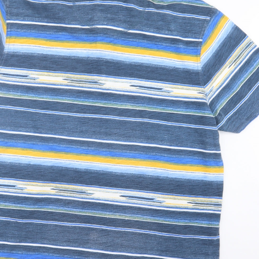 Mantaray Mens Blue Striped   Polo Size L