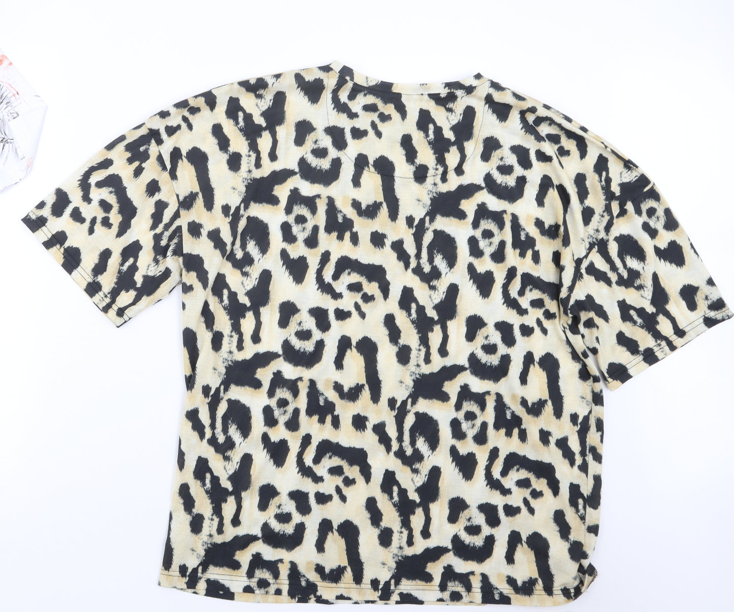 River Island Womens Black Animal Print  Basic T-Shirt Size 10