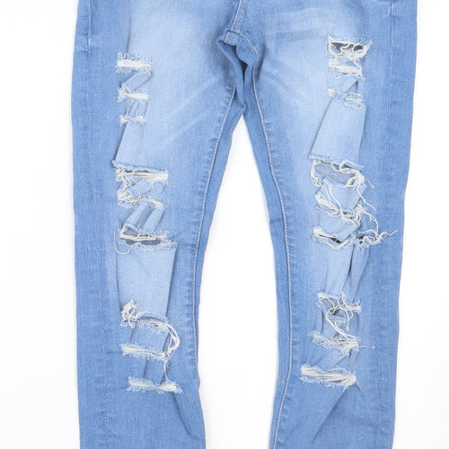 Denim Co. Womens Blue  Denim Straight Jeans Size 10 L28 in
