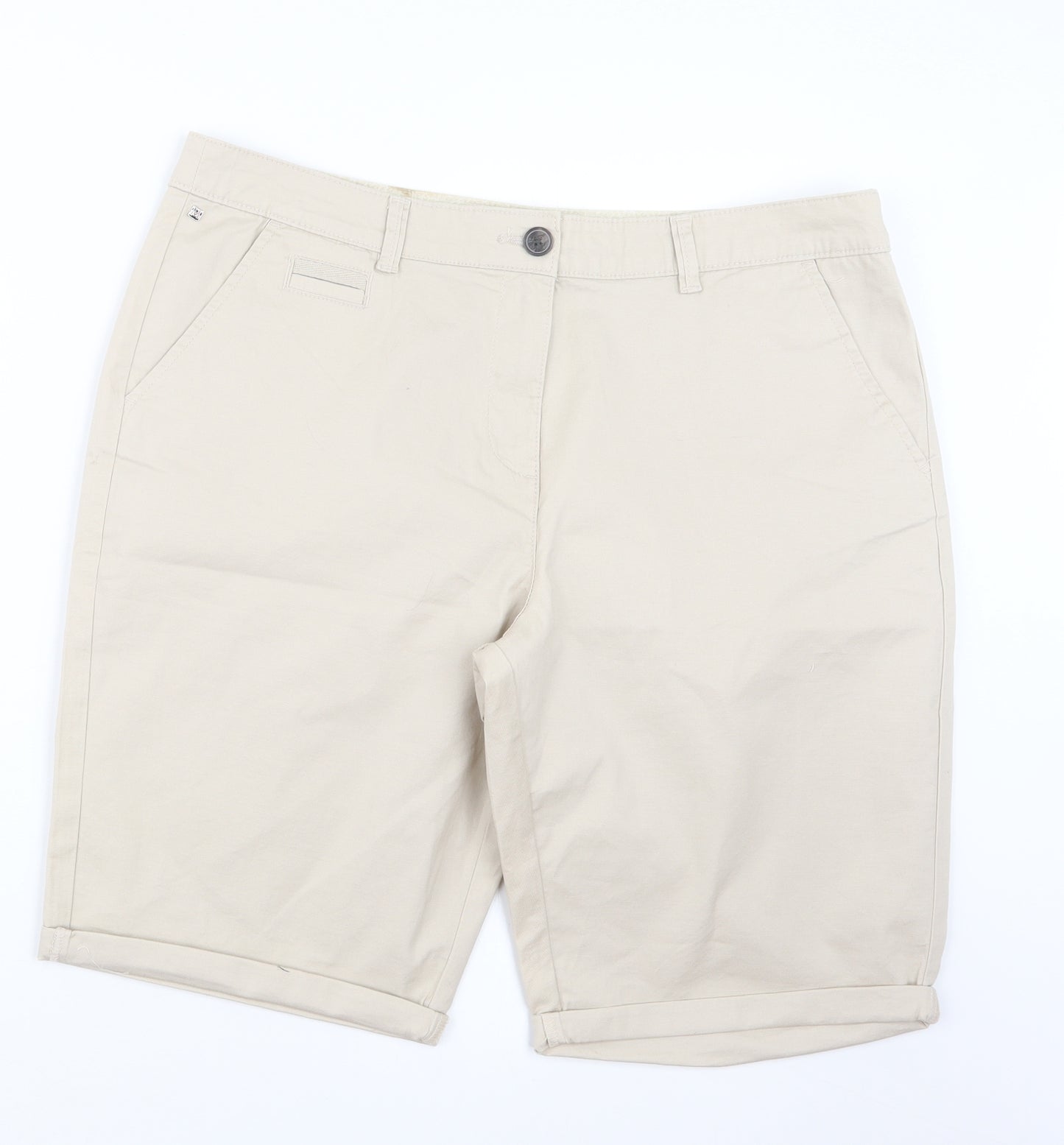 Maine Womens Beige   Cargo Shorts Size 16