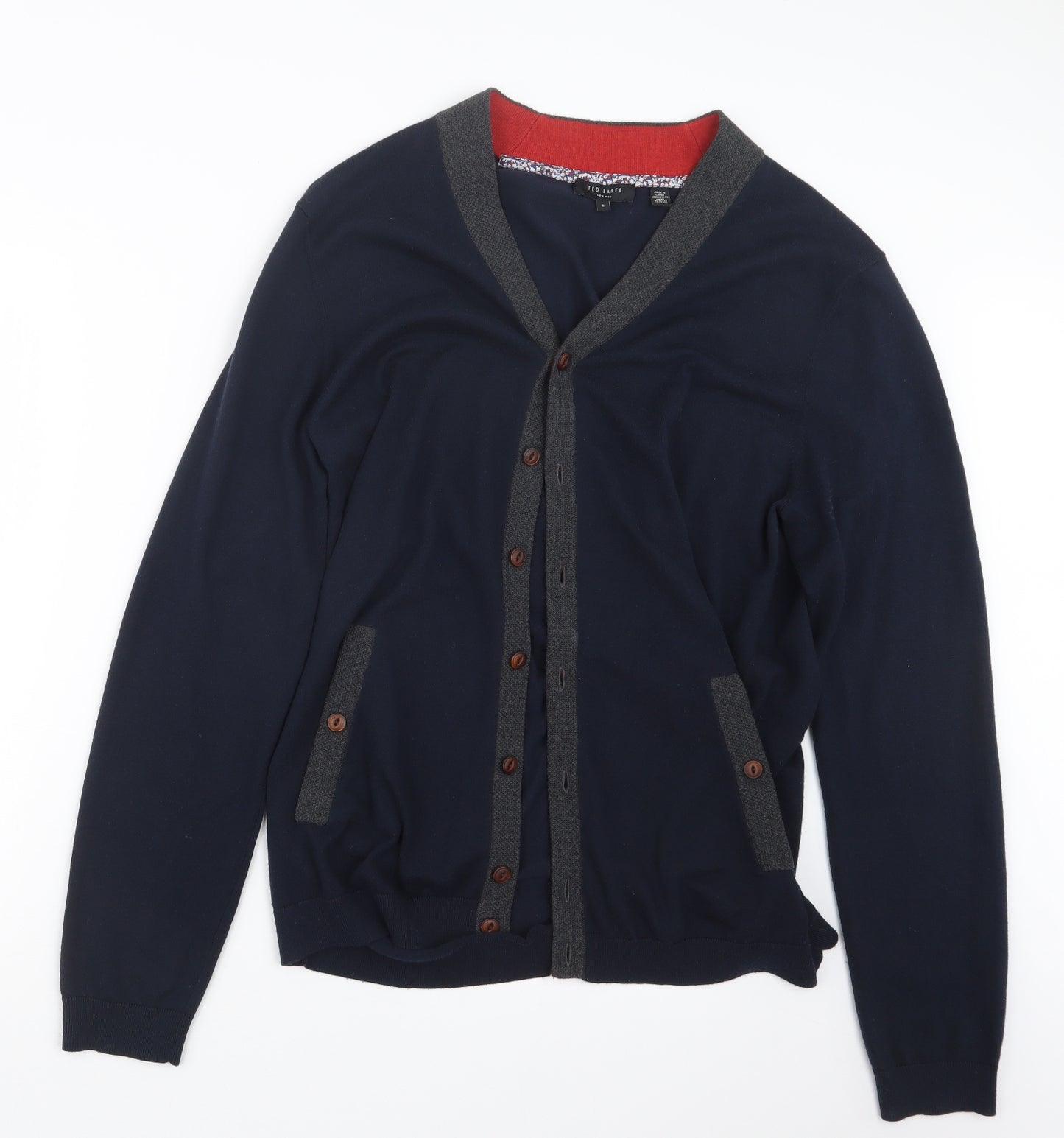 Ted Baker Mens Blue  Knit Cardigan Jumper Size XL