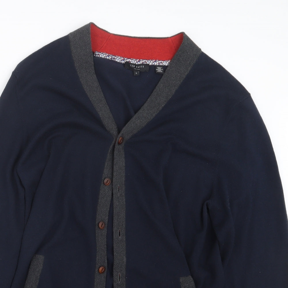 Ted Baker Mens Blue  Knit Cardigan Jumper Size XL