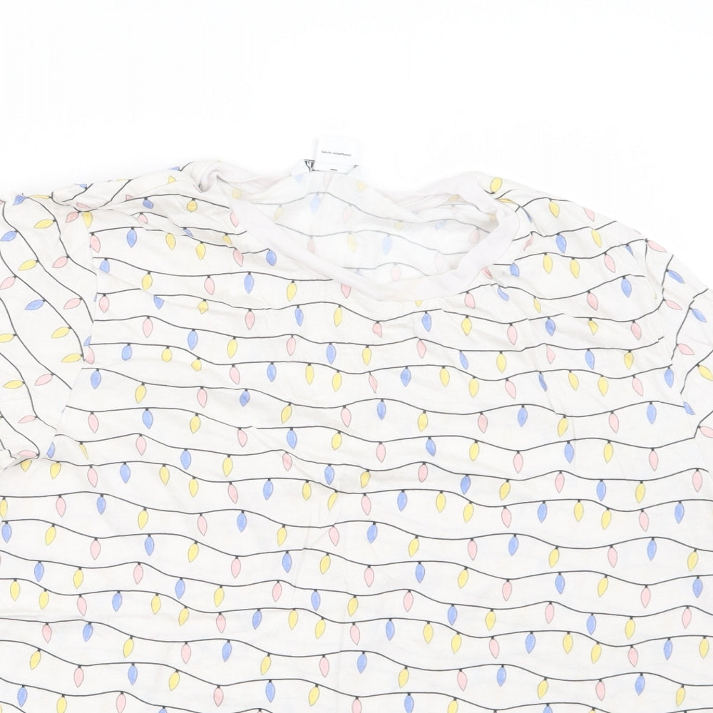 Monki Womens White Geometric  Basic T-Shirt Size S