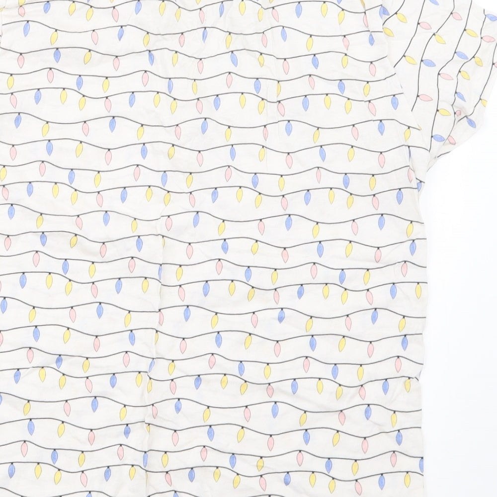 Monki Womens White Geometric  Basic T-Shirt Size S