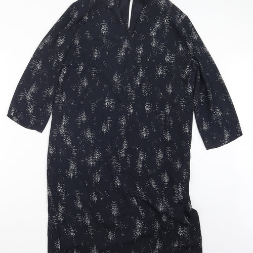 Papaya Womens Blue Geometric  Shirt Dress  Size 10