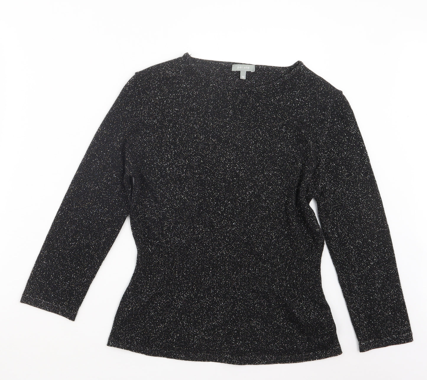Per Una Womens Black  Knit Pullover Jumper Size 10
