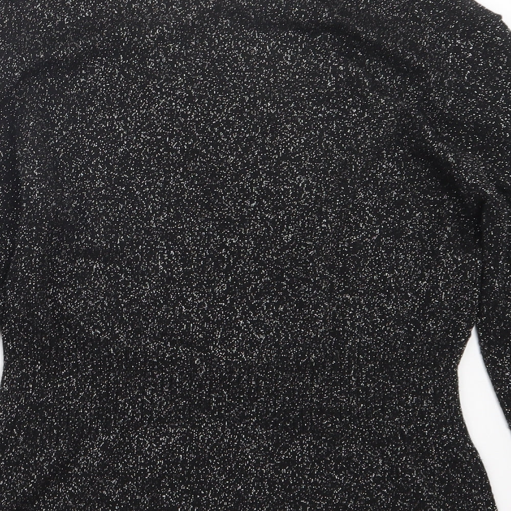 Per Una Womens Black  Knit Pullover Jumper Size 10
