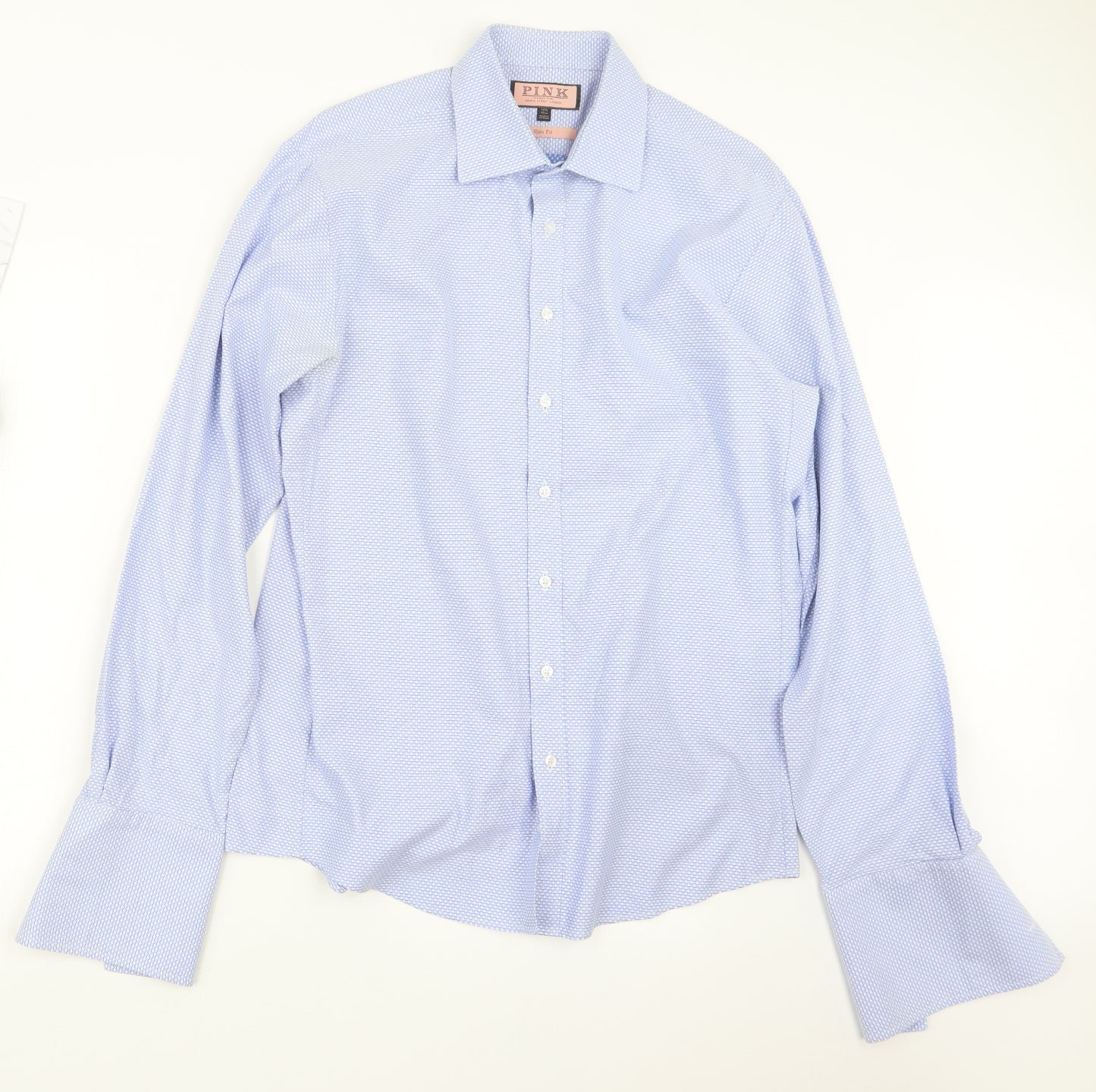 PINK Mens Blue    Dress Shirt Size 16.5