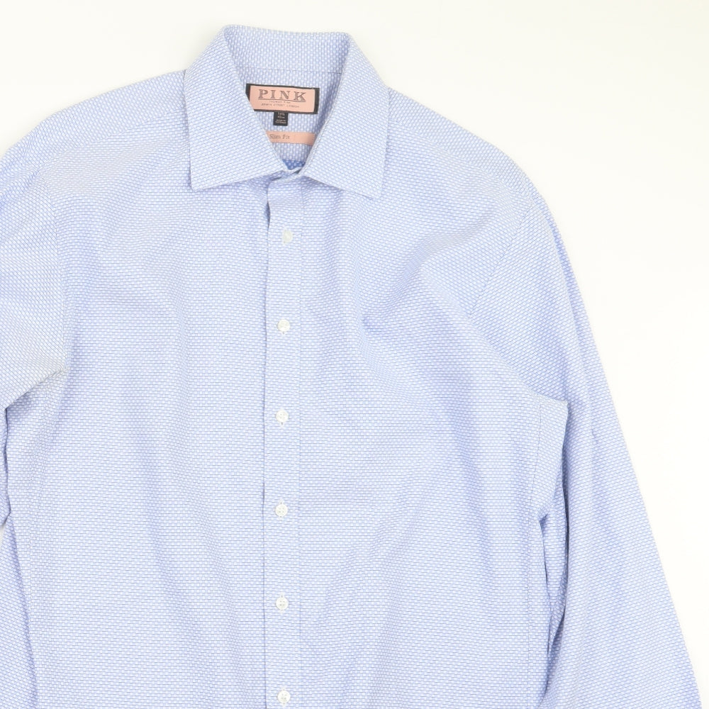 PINK Mens Blue    Dress Shirt Size 16.5