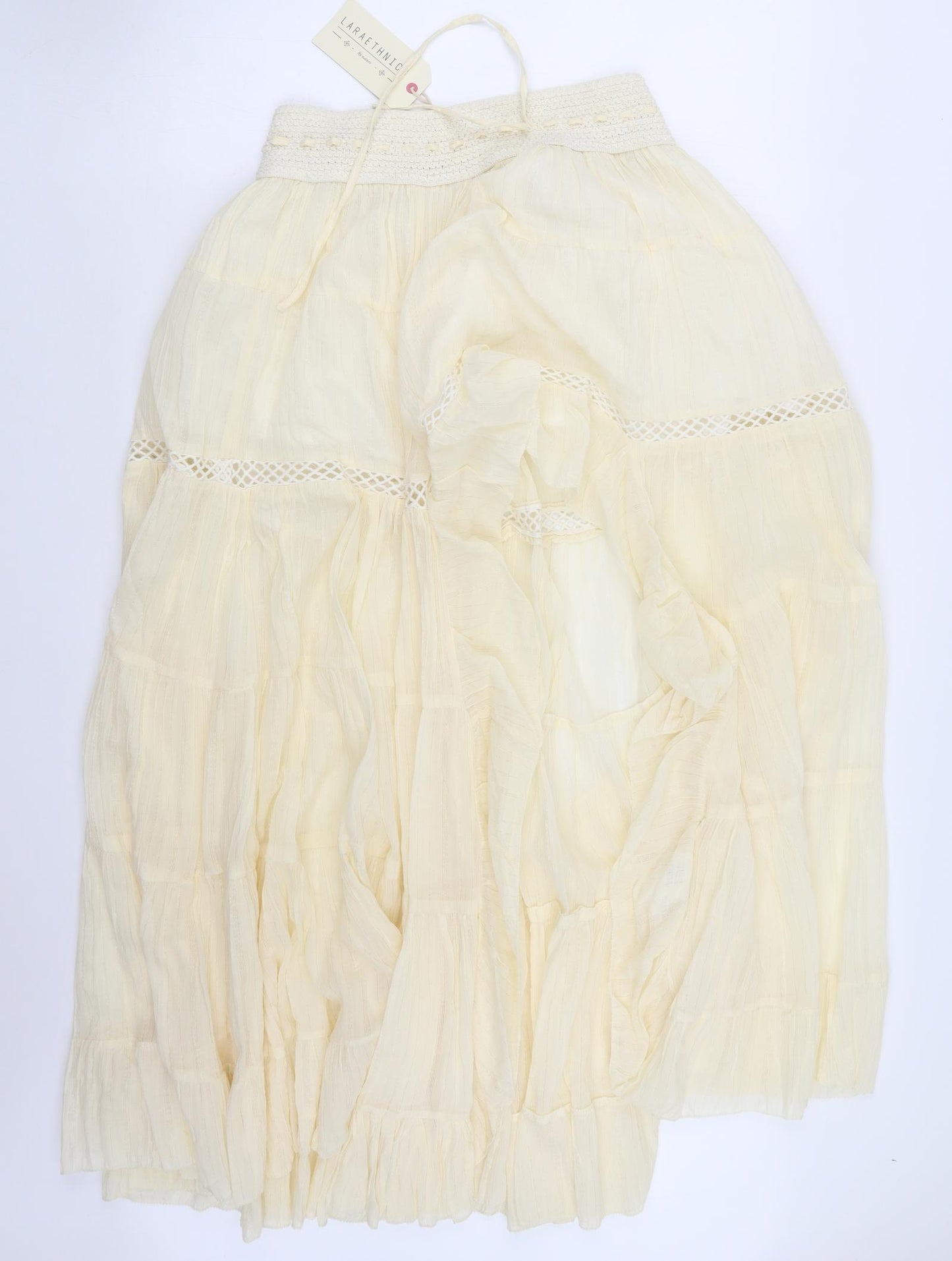 Laraethnics Womens Ivory   Maxi Skirt One Size