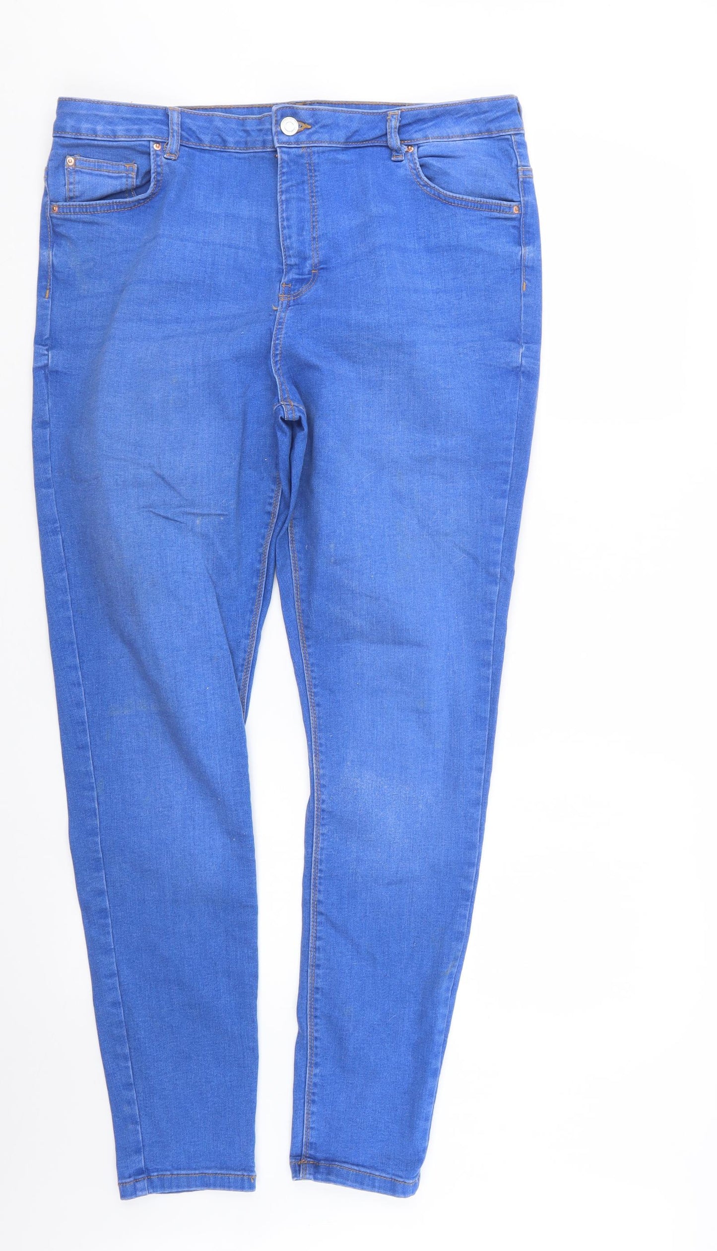 Denim Co. Womens Blue  Denim Straight Jeans Size 18 L29.5 in