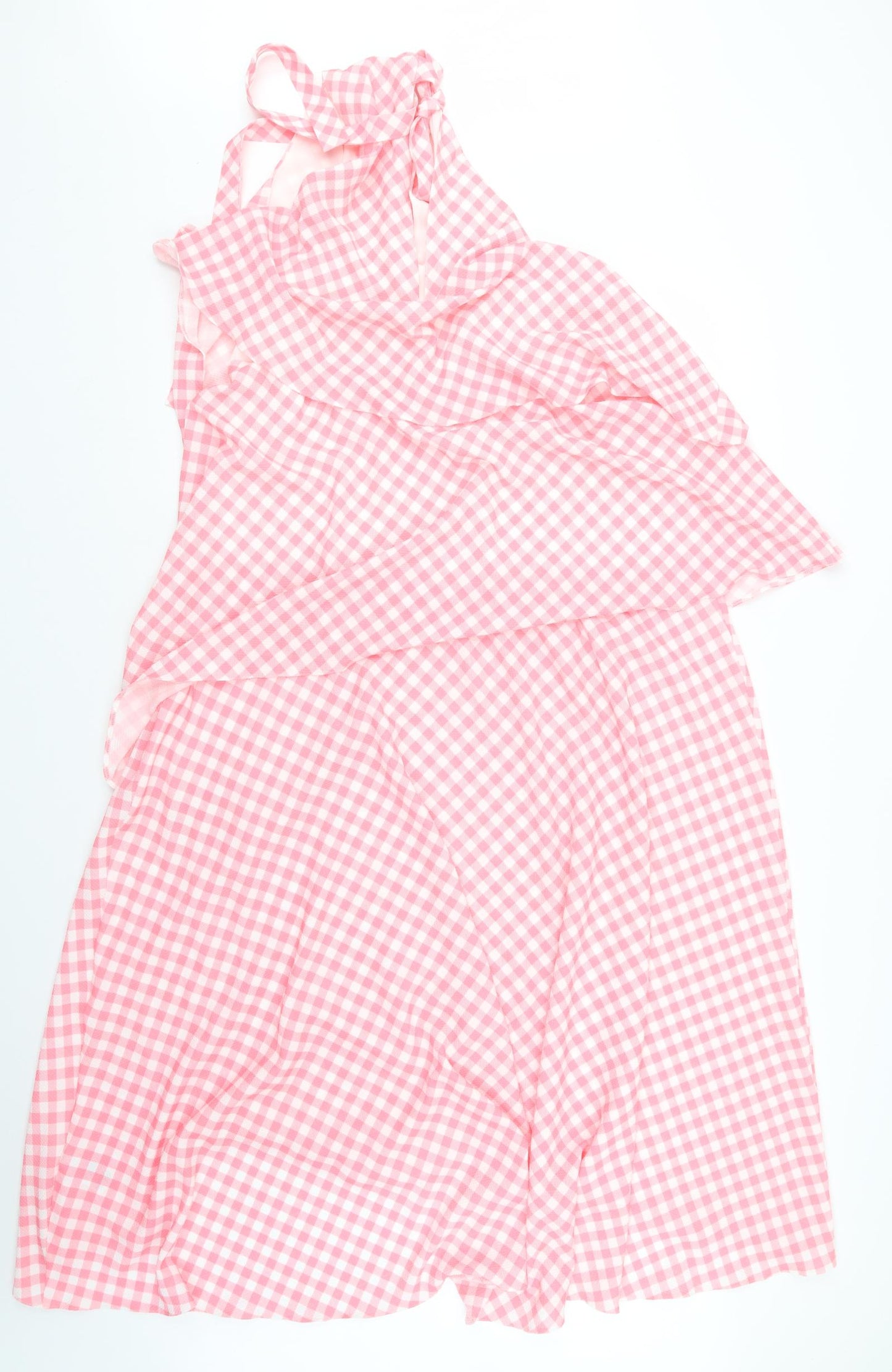 River Island Womens Pink Check  Maxi  Size 12