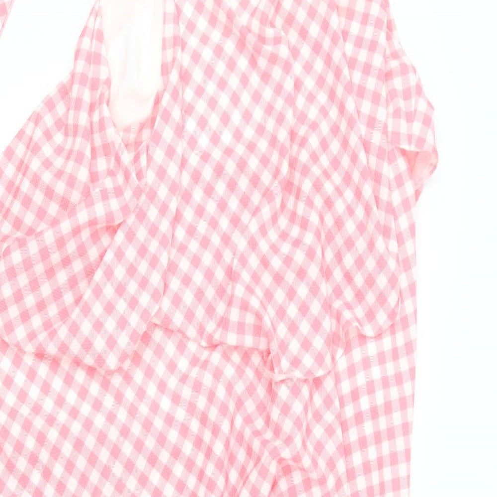 River Island Womens Pink Check  Maxi  Size 12