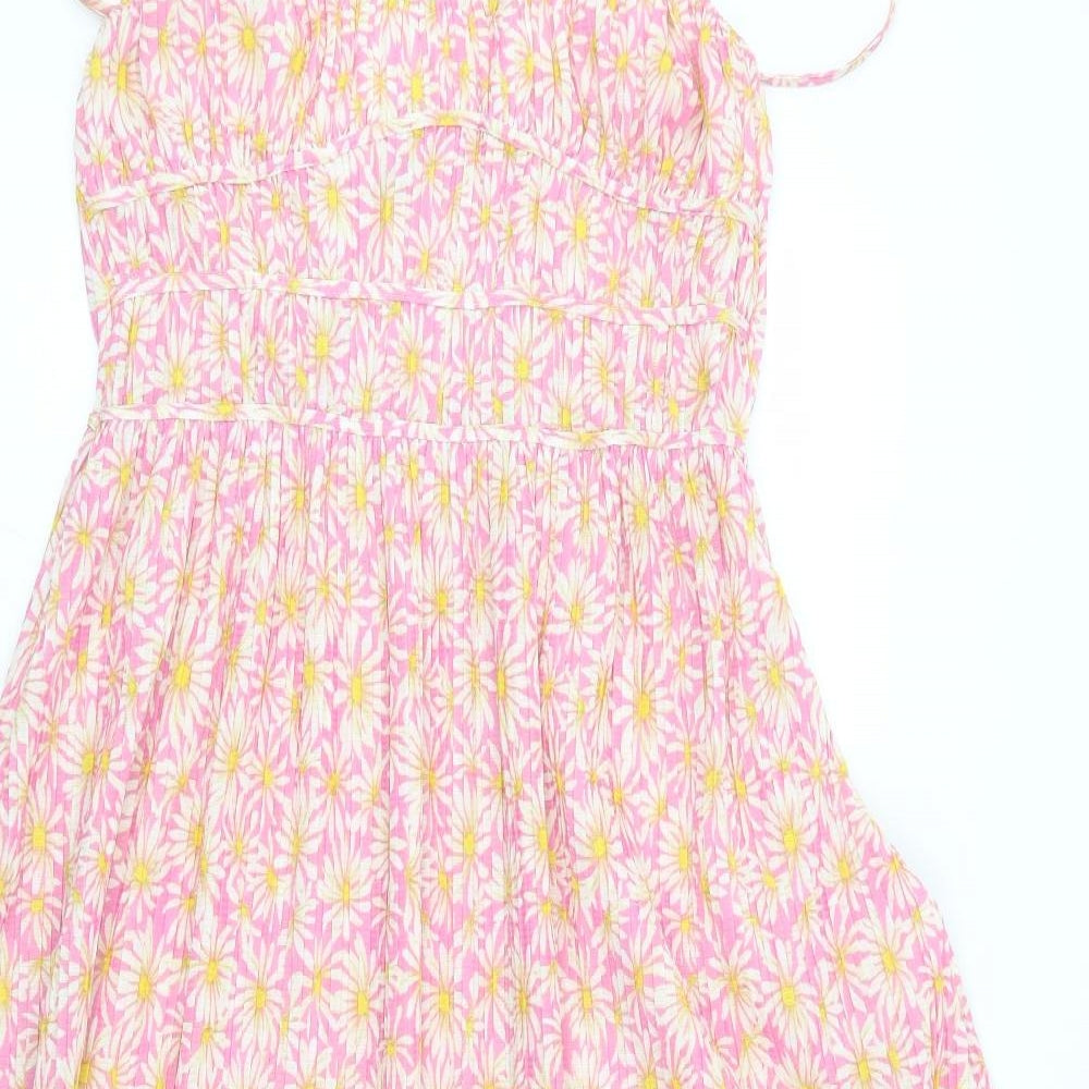 Zara Womens Pink Floral  T-Shirt Dress  Size M