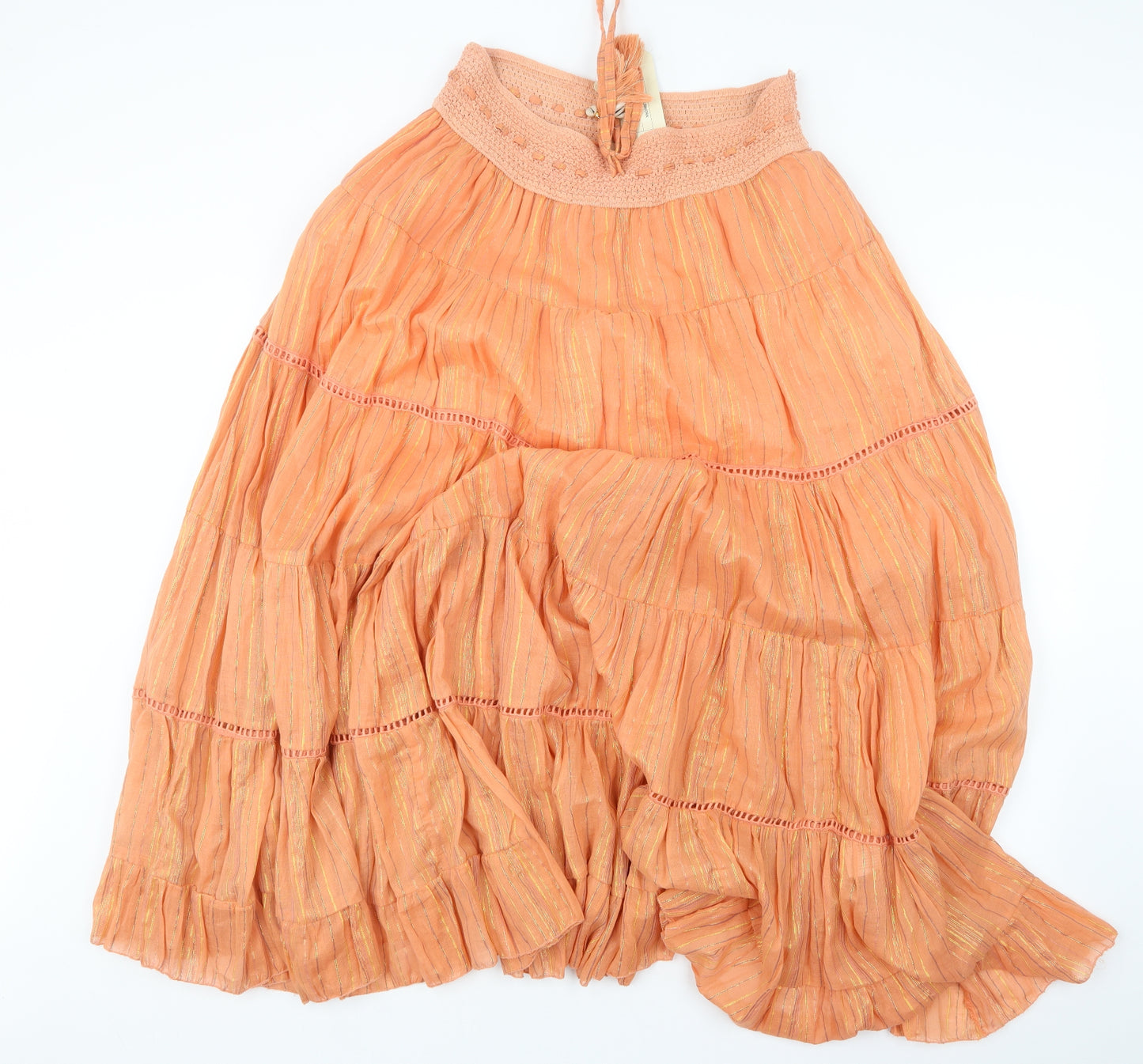 Laraethnics Womens Orange   Maxi Skirt One Size