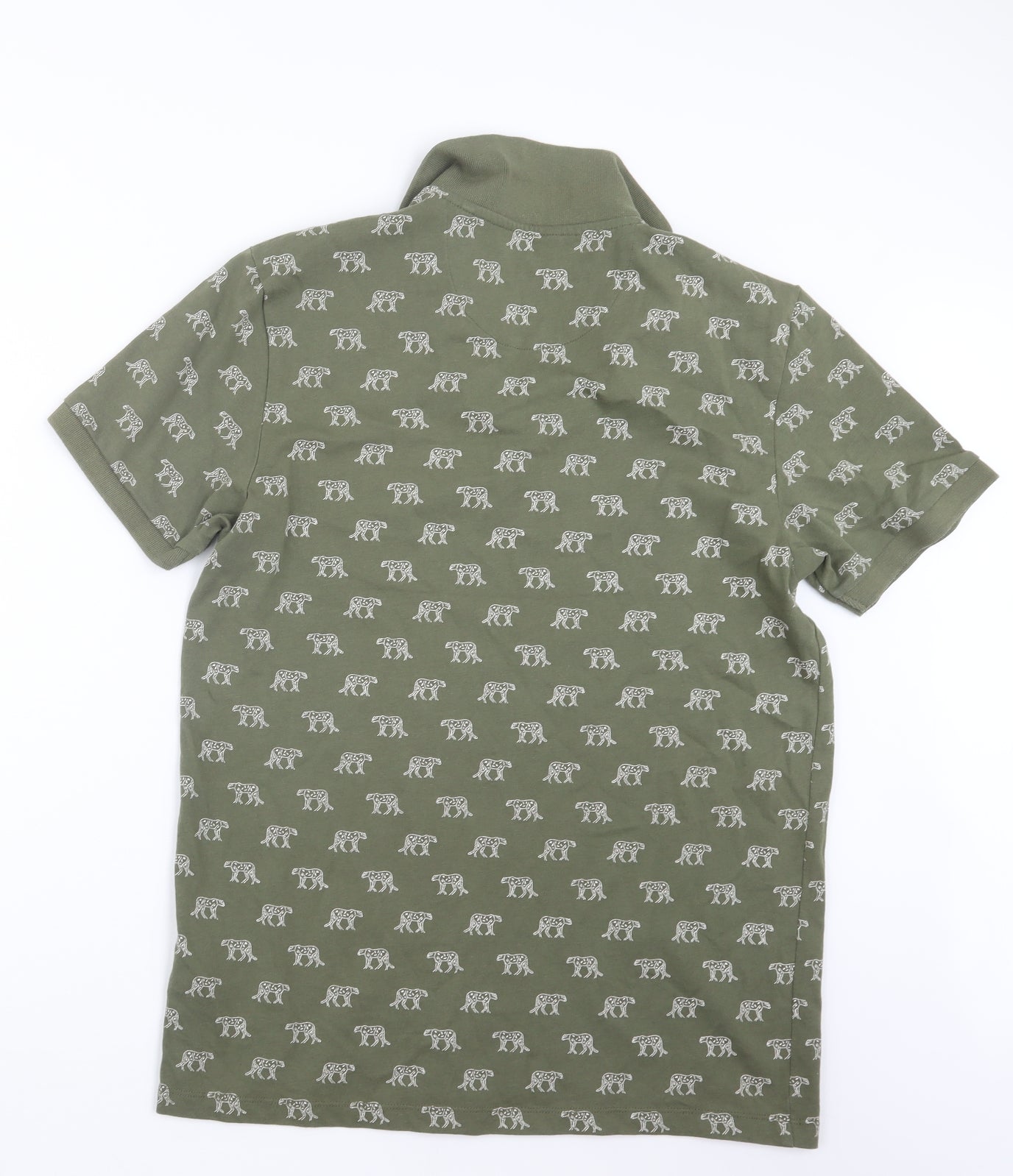 NEXT Mens Green Geometric   Polo Size M