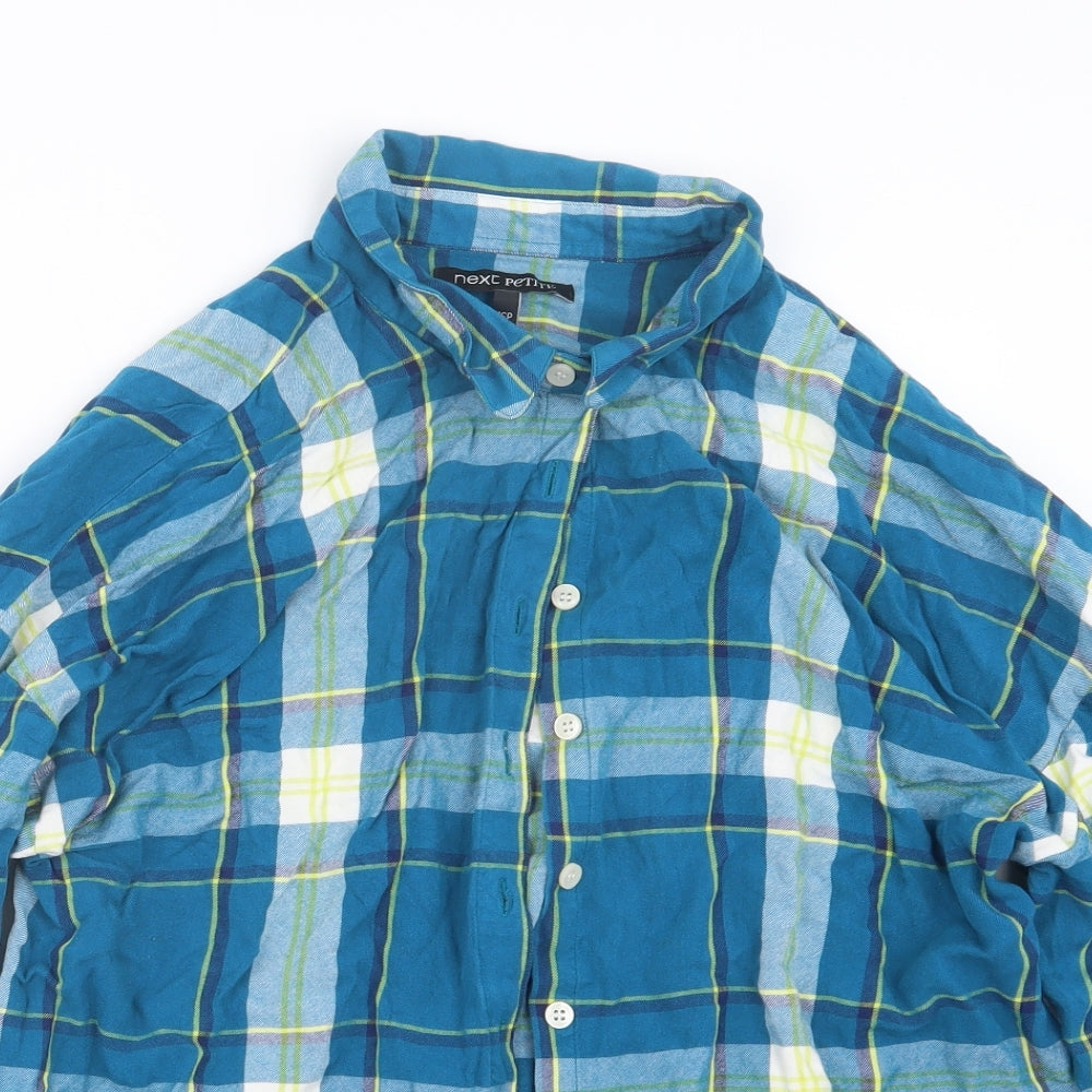 NEXT Womens Black Check  Basic Button-Up Size 16