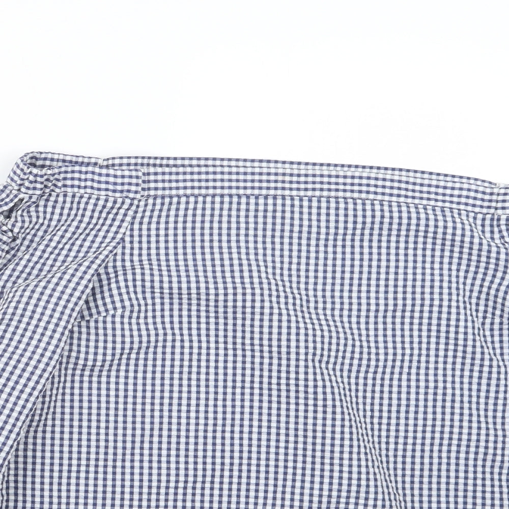 River Island Womens Blue Check  Basic Blouse Size 8
