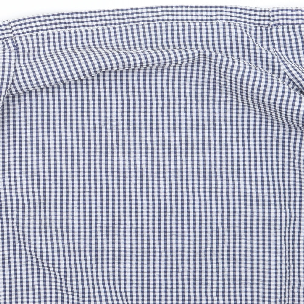 River Island Womens Blue Check  Basic Blouse Size 8