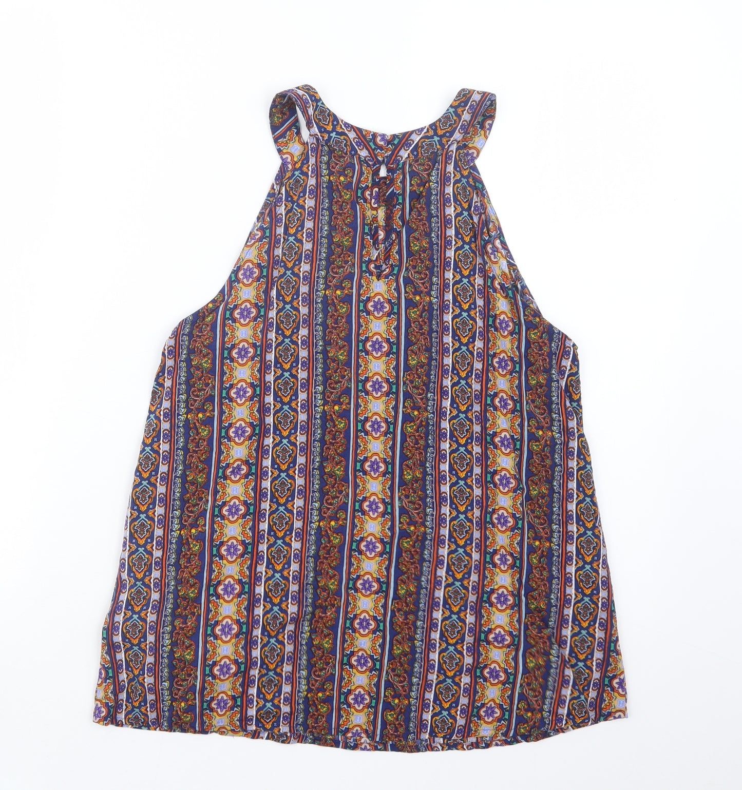 Jones New York Womens Blue Geometric  Basic Blouse Size S