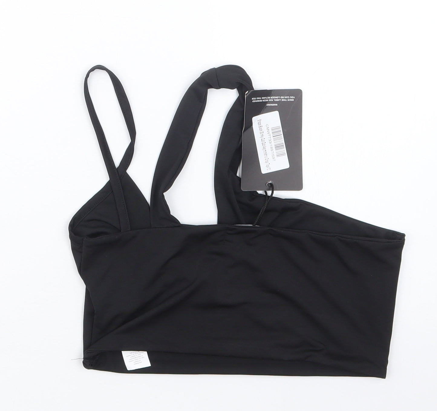 PRETTYLITTLETHING Womens Black   Cropped T-Shirt Size 12