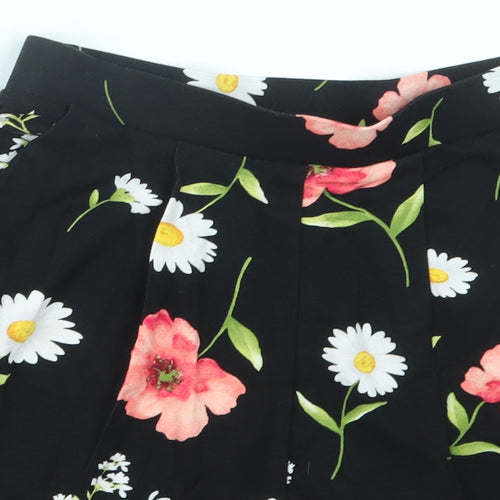 FOREVER 21 Womens Black Floral  A-Line Skirt Size M