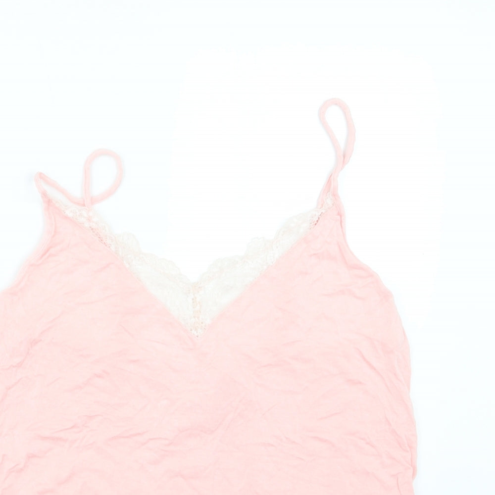 F&F Womens Pink Geometric  Top Pyjama Set Size 8