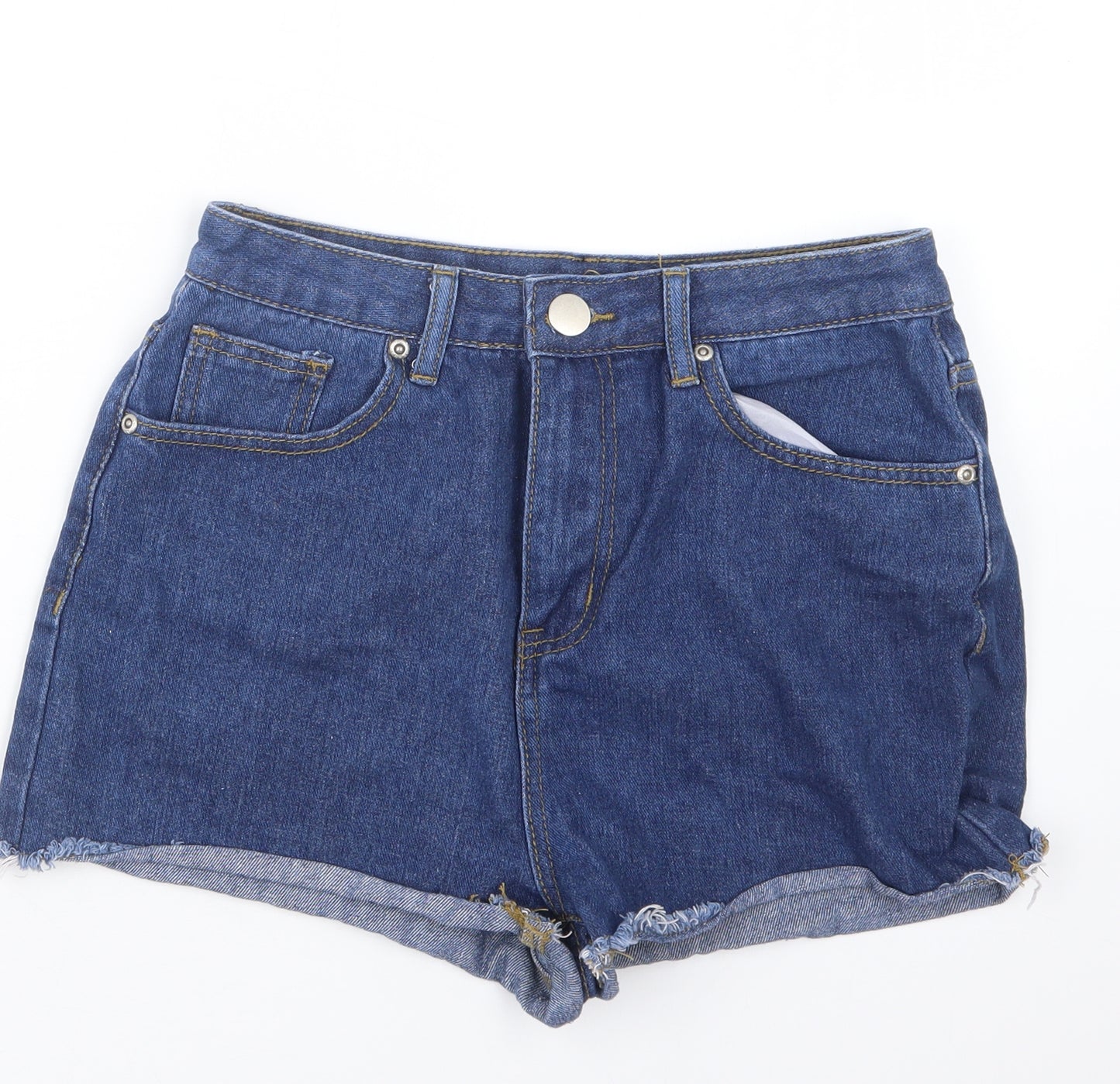 Boohoo Womens Blue  Denim Hot Pants Shorts Size 10