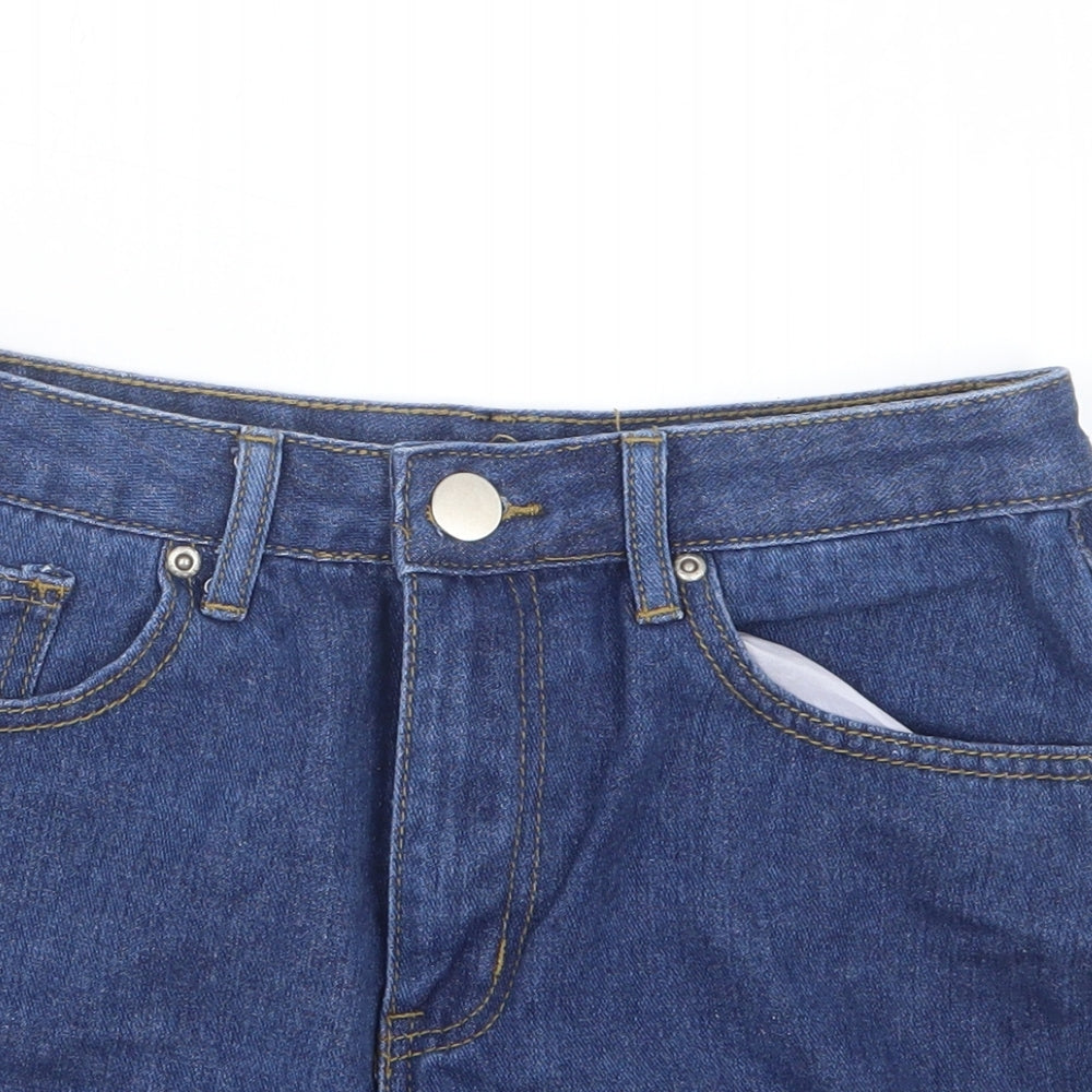 Boohoo Womens Blue  Denim Hot Pants Shorts Size 10