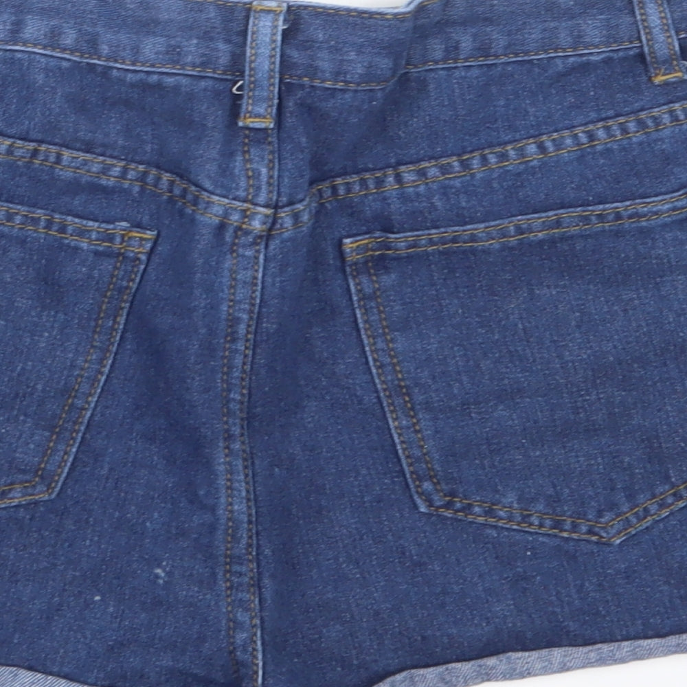 Boohoo Womens Blue  Denim Hot Pants Shorts Size 10
