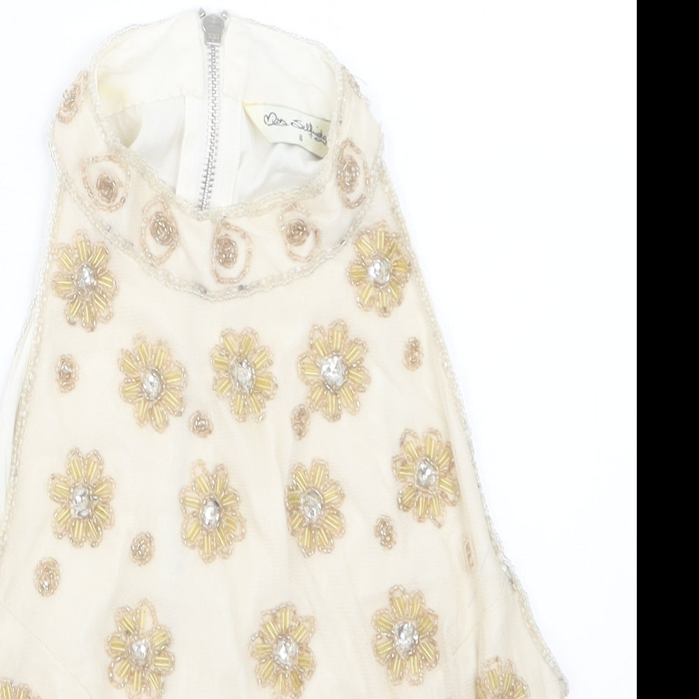 Miss Selfridge Womens Beige   Basic Blouse Size 8