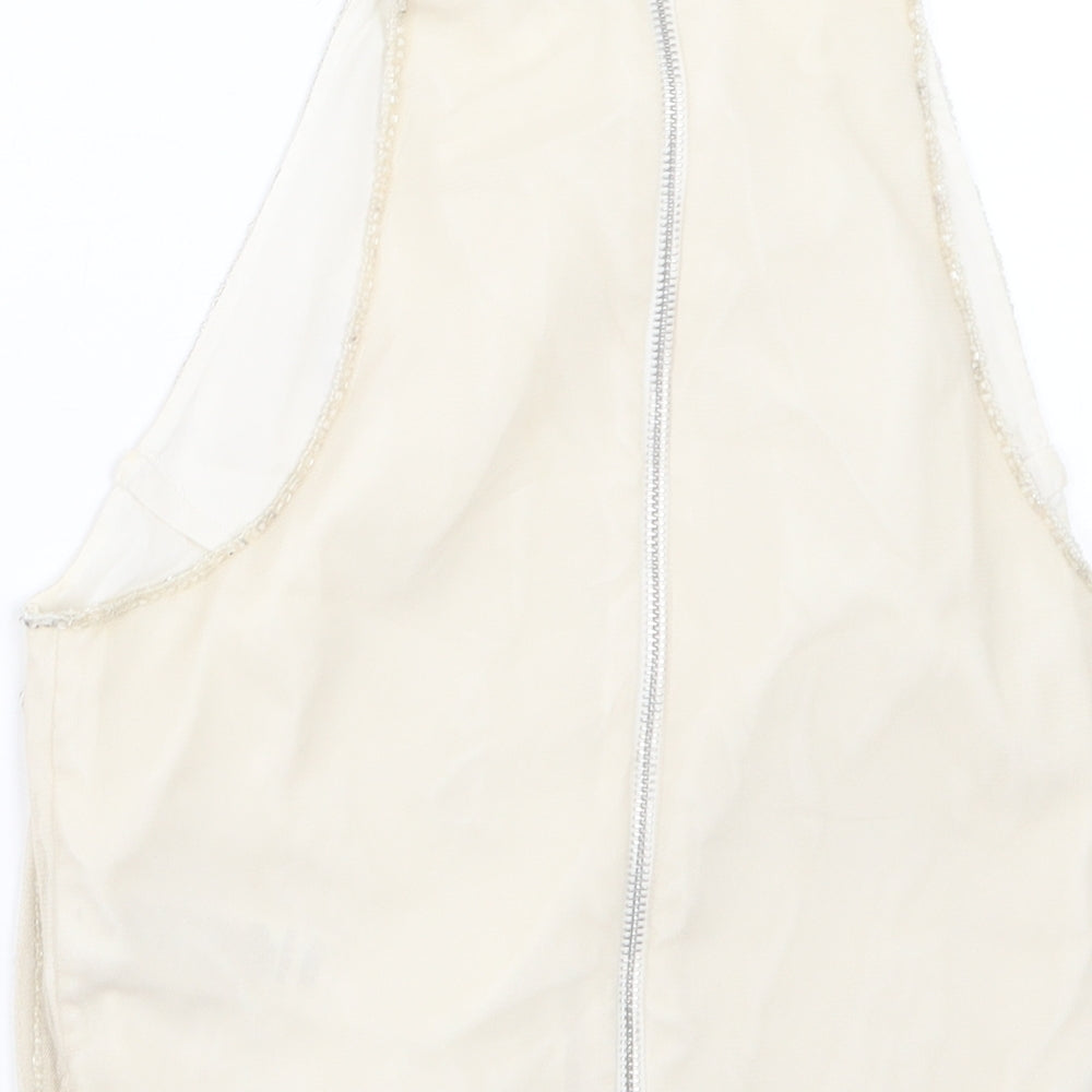 Miss Selfridge Womens Beige   Basic Blouse Size 8