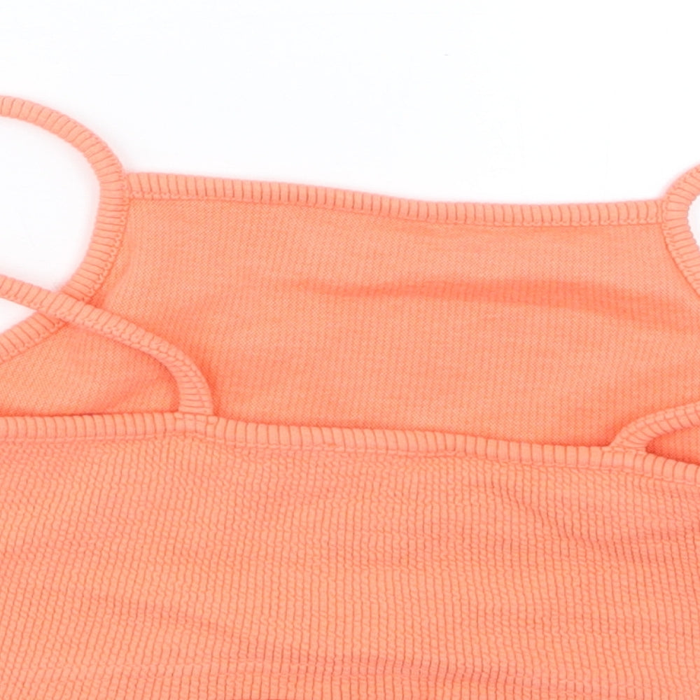 Topshop Womens Orange   Cropped T-Shirt Size 8