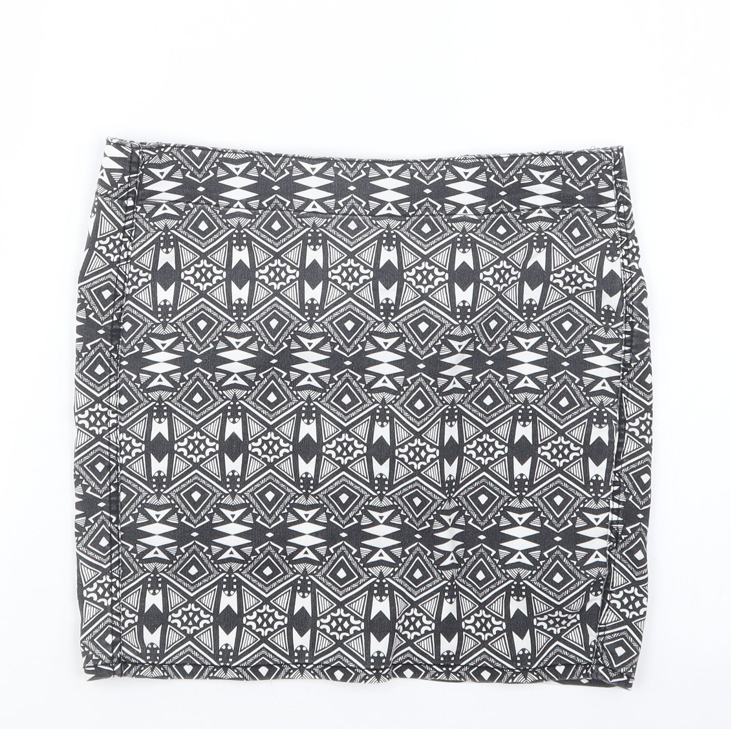 Divided by H&M Womens Black Geometric  Straight & Pencil Skirt Size 8