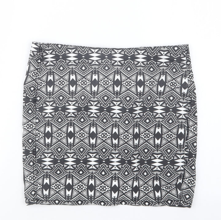 Divided by H&M Womens Black Geometric  Straight & Pencil Skirt Size 8