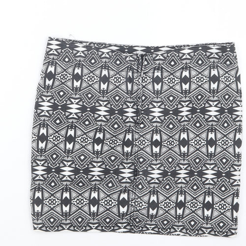 Divided by H&M Womens Black Geometric  Straight & Pencil Skirt Size 8