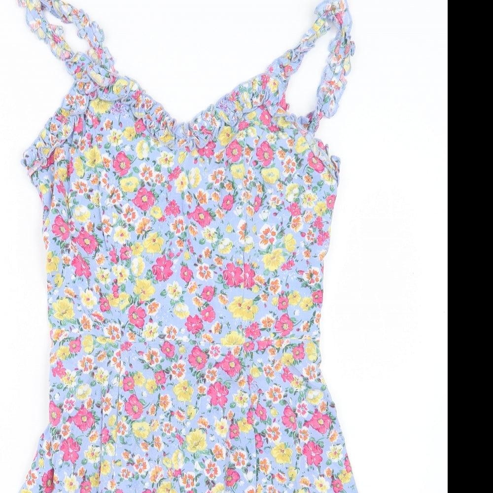 Boohoo Womens Purple Floral  Mini  Size 10