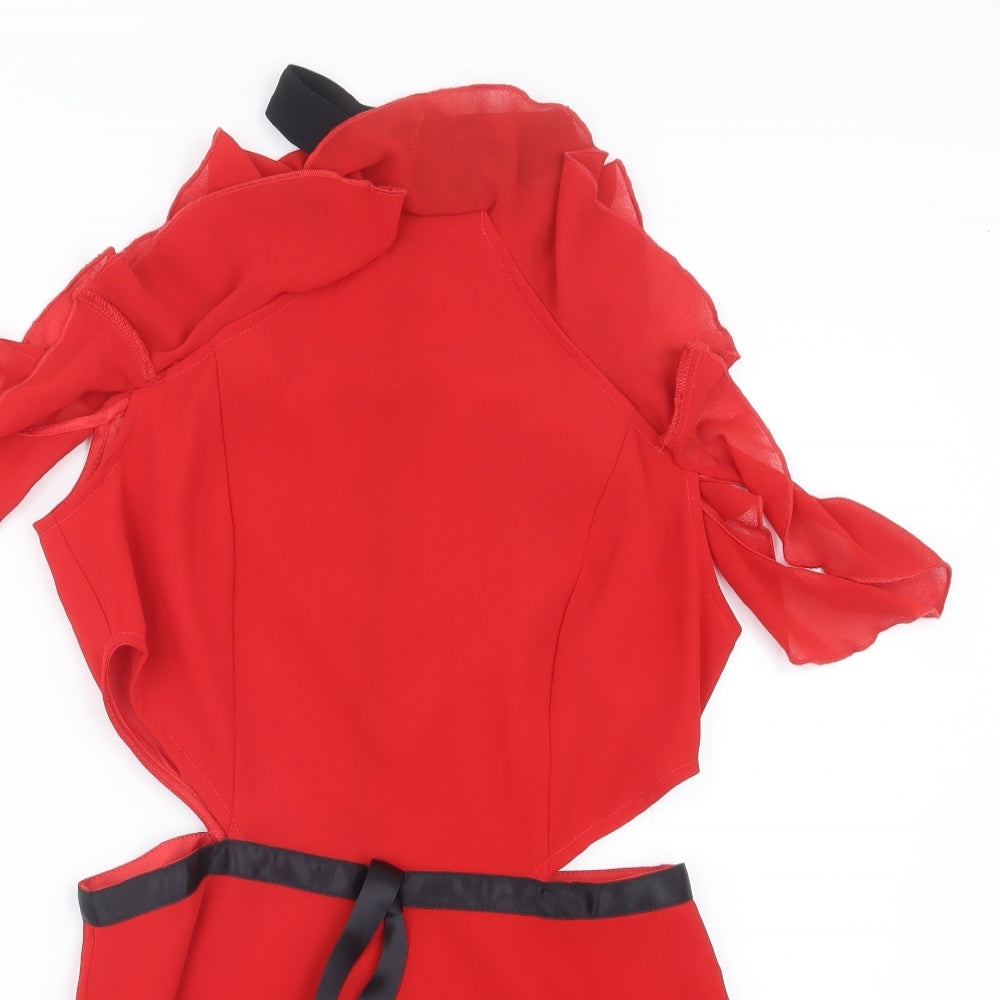 PRETTYLITTLETHING Womens Red   Playsuit One-Piece Size 6