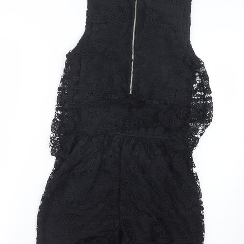 Rebellion Womens Black  Lace Playsuit One-Piece Size M