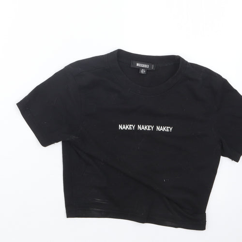 Missguided Womens Black   Cropped T-Shirt Size 8