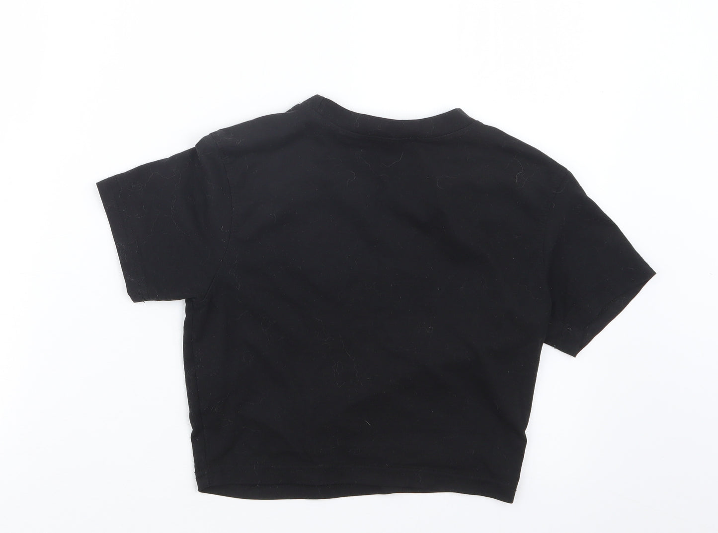 Missguided Womens Black   Cropped T-Shirt Size 8