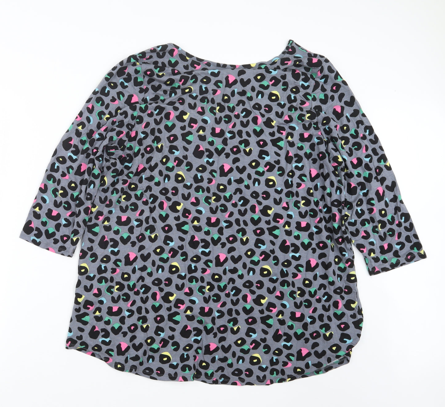 Evans Womens Grey Animal Print  Basic T-Shirt Size 18